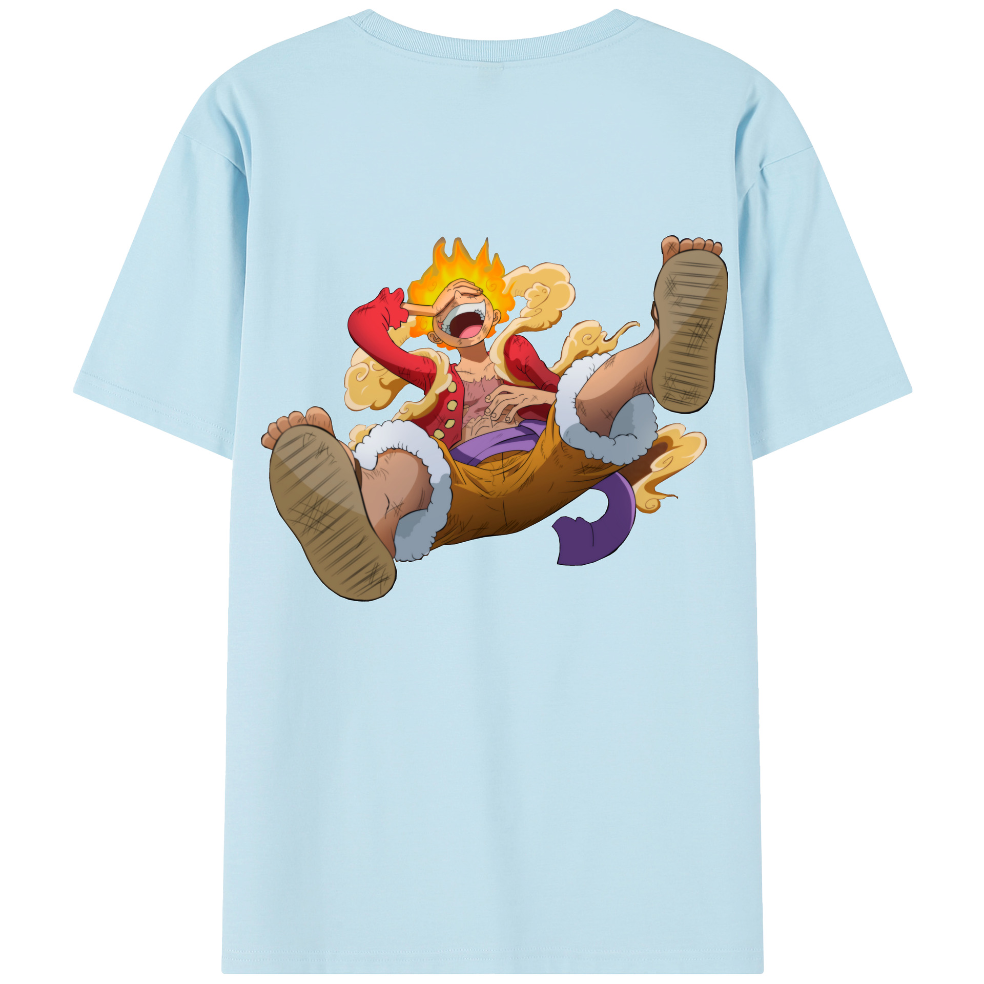 ワンピース モンキー・D・ルフィ ONE PIECE Monkey D. Luffy 綿100％半袖Tシャツ（背面プリント）